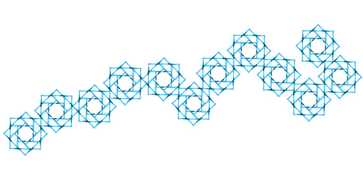 Modern futuristic geometric shapes pattern design background with blue octagons 