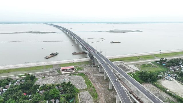 The Padma Multipurpose Bridge, commonly known as the Padma Bridge, is a two-level road-rail bridge across the Padma River, the main distributary of the Ganges in Bangladesh. 4k