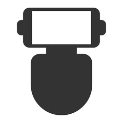 黒色の人型ロボットシルエット（白色モニター付き）