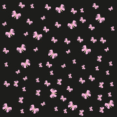 PINK BUTTERFLY PATTERN ON BLACK BACKGROUND ILLUSTRATION