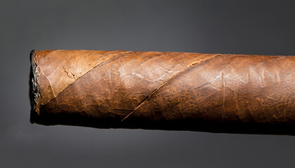 cigar tip detail, isolated on dark background