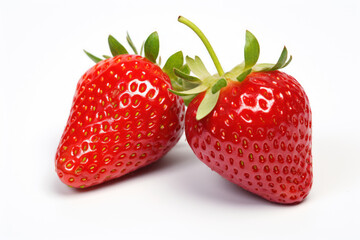  Fresh strawberries on white background 