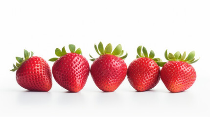  Fresh strawberries on white background 