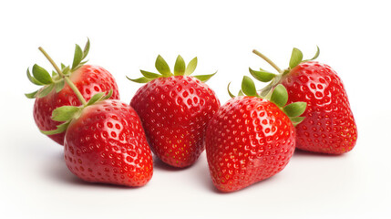  Fresh strawberries on white background 