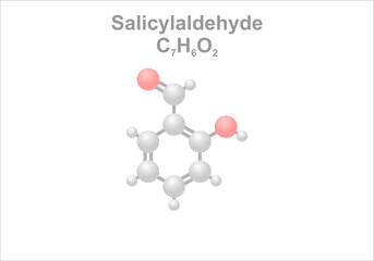 Salicylaldehyde. Simplified scheme of the molecule. Characeristic aroma of buckwheat.