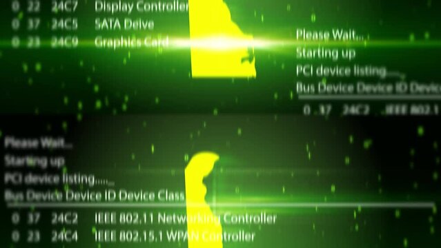 Delaware State (USA) Map on Digital Technology Background
