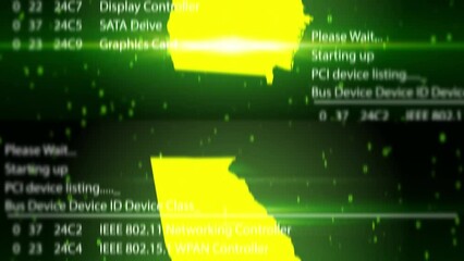 Georgia State (USA) Map on Digital Technology Background