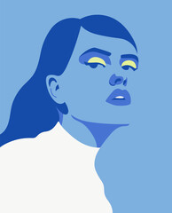 Aesthetic minimalist portrait for wall decoration	