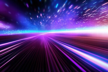 Obraz premium abstract futuristic background with pink blue glowing neon moving high speed wave lines and bokeh lights. Data transfer concept Fantastic wallpaper