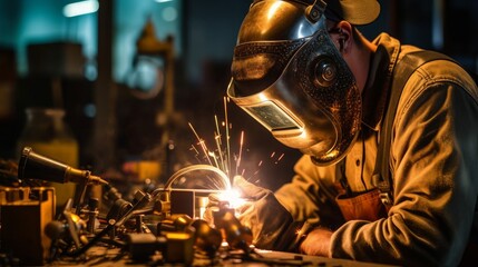 Flaming Steel: The Art of Welding in an Industrial Setting, generative AI