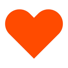 単体の赤色ハート（正面）_1