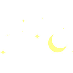 Set of vector decorative elements with moon and stars.