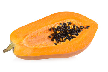 ripe papaya isolated on white background.