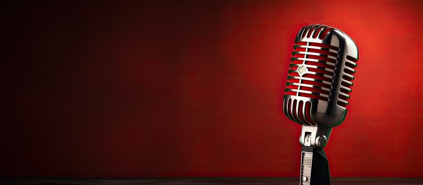 A professional microphone with a background and space to copy