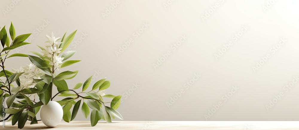 Poster A simple botanical background with space for text. It is suitable for showcasing new products,