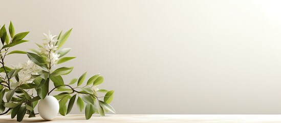A simple botanical background with space for text. It is suitable for showcasing new products,