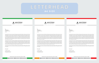 Creative and Clean Letterhead. Corporate modern Letterhead design.