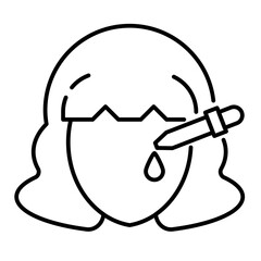 women usable serum line icon