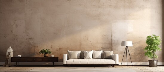 A wall mock-up with copy space is featured in an interior scene