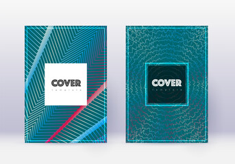 Hipster cover design template set. Red abstract li