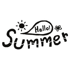 Hello summer word black color 