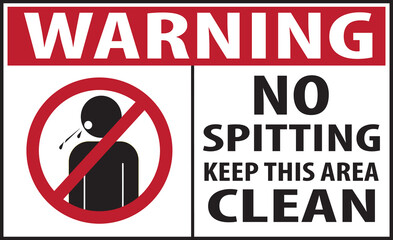 No spitting sign vector notice