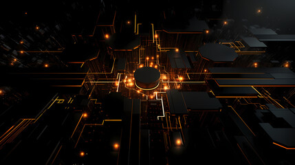 modern and abstract desktop wallpaper design style, black an gold. Generative Ai