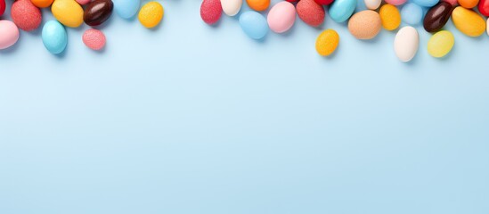 Obraz premium The Happy Easter concept involves preparing for the holiday with Easter candy such as chocolate