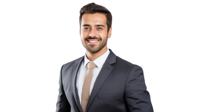 Professional West Asian man, ethnic groups, white background, transparent background  Generative AI