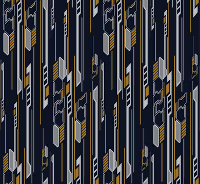 Seamless futuristic geometric abstract background pattern vector background for Fabric and textile printing, sports jersey texture, wrapping paper, backdrops and , packaging, web banners