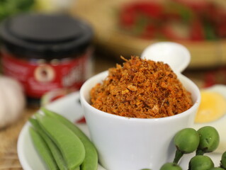 Asian food and ingredients With rice and omelette
