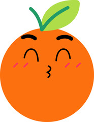 Grapefruit Face Kiss Over Happy Close Eye