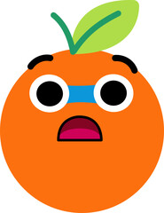 Grapefruit Face Blue Face Scared