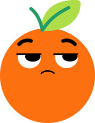 Grapefruit Face Looking Right Mistrust