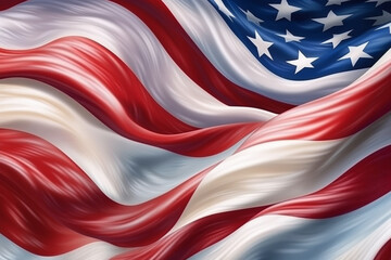 American flag. USA flag background along with fabric waves. USA national day, freedom concept