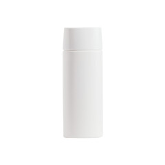 White blank cosmetic bottle for mock up on white, isolated, front view