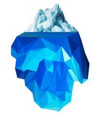 Flat Ice berg polygon modelling art vector icon