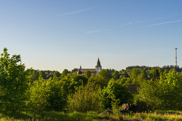 Fototapeta na wymiar View to the german city called Winterberg at summer time