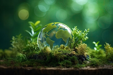 World environment and earth day concept, Sustainable Energy for save green world, Nature and ecosystem friendly environment