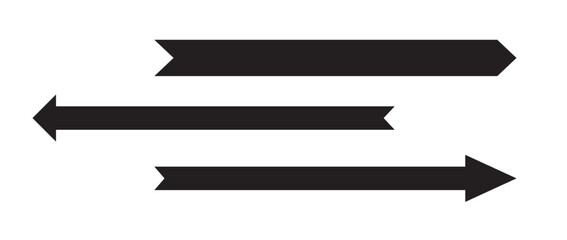 Straight long arrow. Black straight long arrows vector isolated illustration