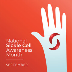national sickle cell awareness month design template good for celebration. sickle cell illustration design. blood cell illustration. flat design. eps 10.