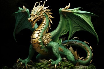 Fototapeta premium Dragon symbol of year 2024