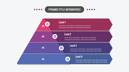 Pyramid step infographics