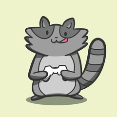 cute gaming raccoon