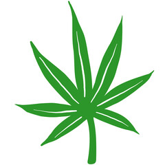 Cannabis Leaf Hand Drawn Vector