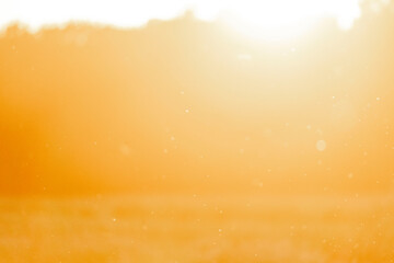 Sunset with a dreamy orange effect with glow dots