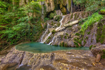 Waterfall in Eastern Serbia with tufa limestones