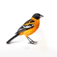 Fototapeta premium Baltimore oriole bird isolated on white. Generative AI