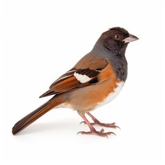 California towhee bird isolated on white. Generative AI