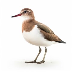 Fototapeta na wymiar Common sandpiper bird isolated on white. Generative AI